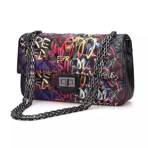 Medium Multicolor Graffiti Shoulder Handbag Bag